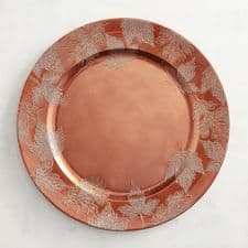 Bronze Leaf Charger Plate | Thanksgiving dinnerware, Indoor patio ...
