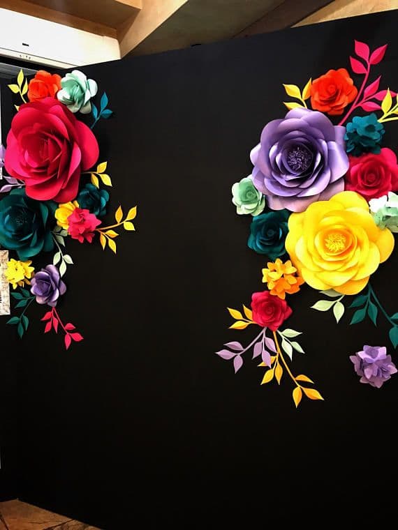 Paper Flower Photo Wall by MIO GALLERY Paper Flowers are gorgeously ...