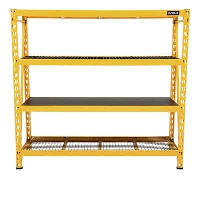 DEWALT Yellow 4-Tier Steel Garage Storage Shelving Unit (77 in. W x 72 ...