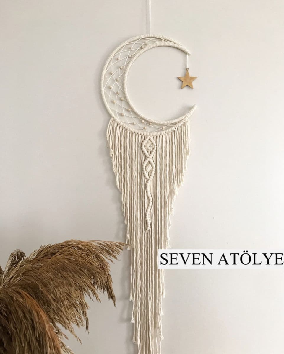 Moon phase macrame wall hanging wedding macrame moon phase wall hanging ...