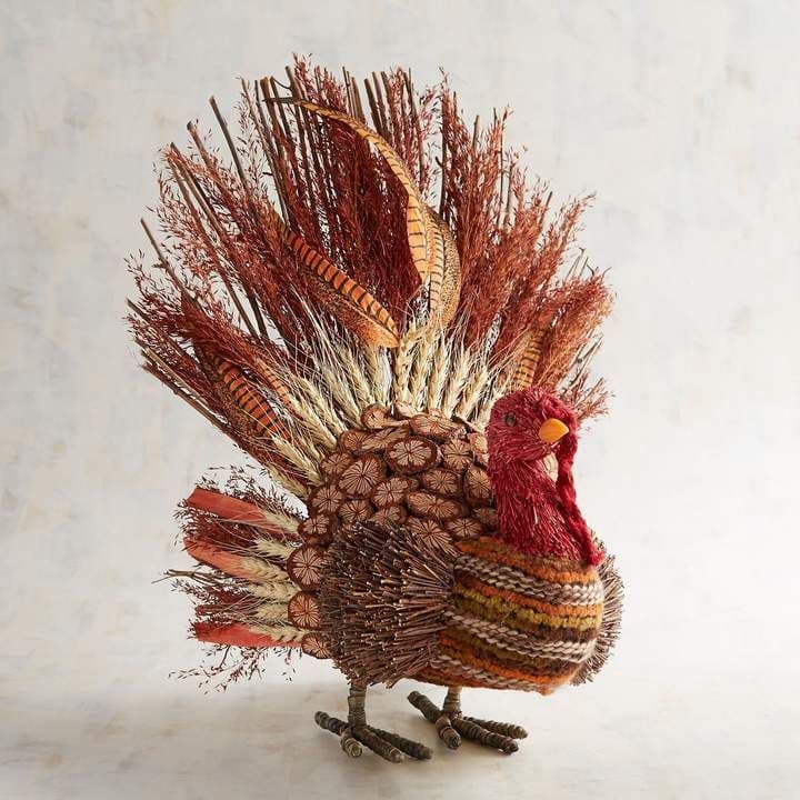 Pier 1 Imports Natural Feather Turkey | Fall thanksgiving decor ...