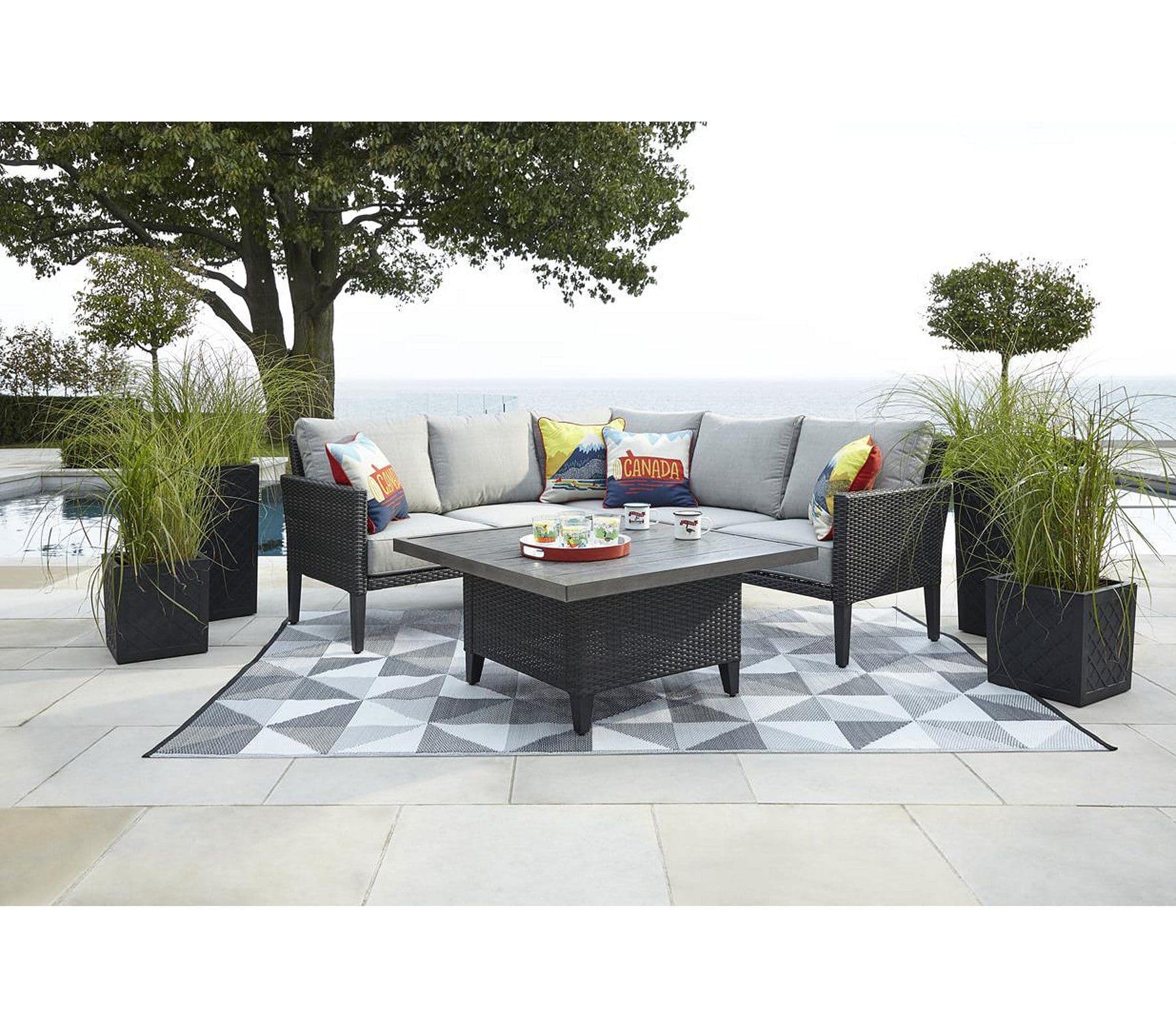 Canvas Summerhill Outdoor Patio Conversation Dining Set at Zane ...