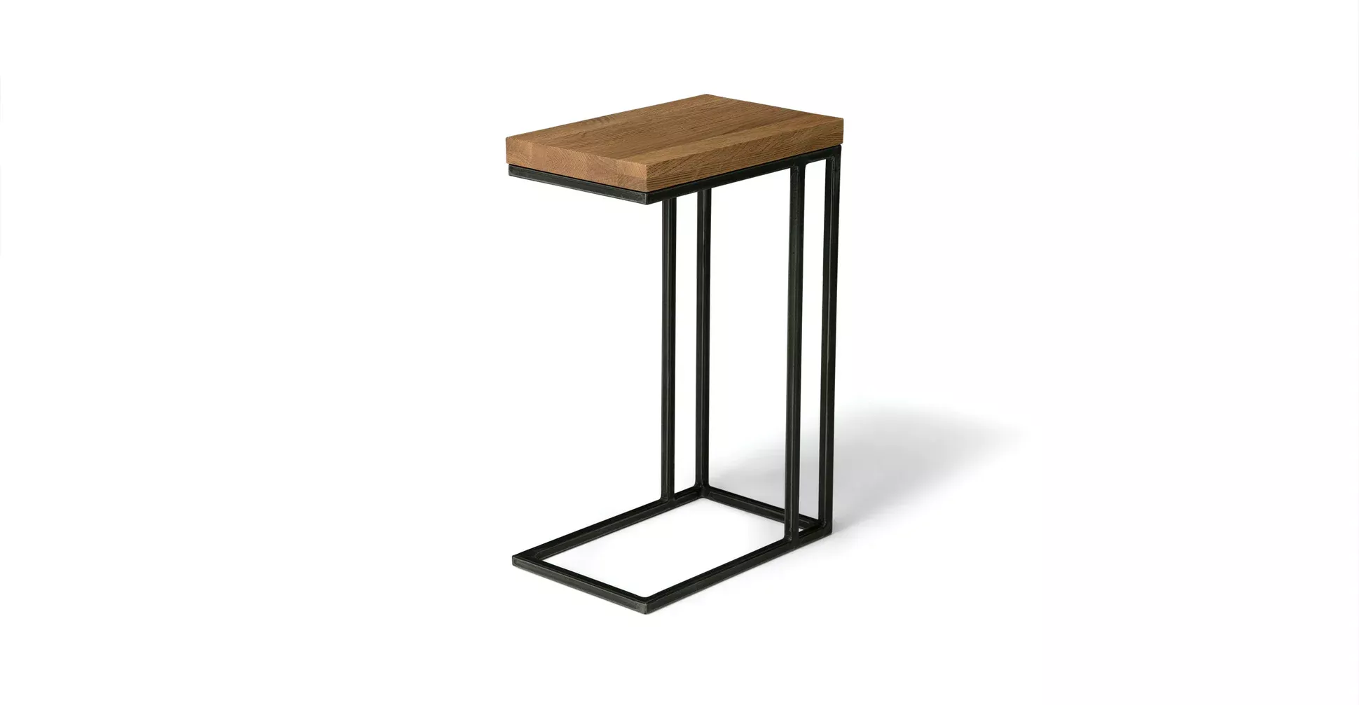 Rustic Oak & Steel Rectangle Side Table | Taiga | Article | Quality ...