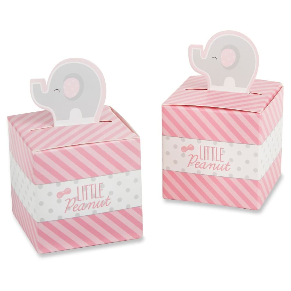 Little Peanut Elephant Favor Box - Pink/Gray (Set of 24), Light Pink ...
