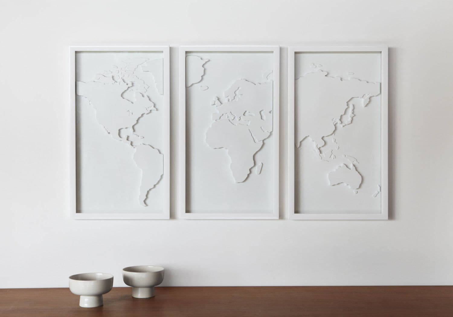 Umbra Mapster Framed Wall Art, Set of 3 | World map design, World map ...