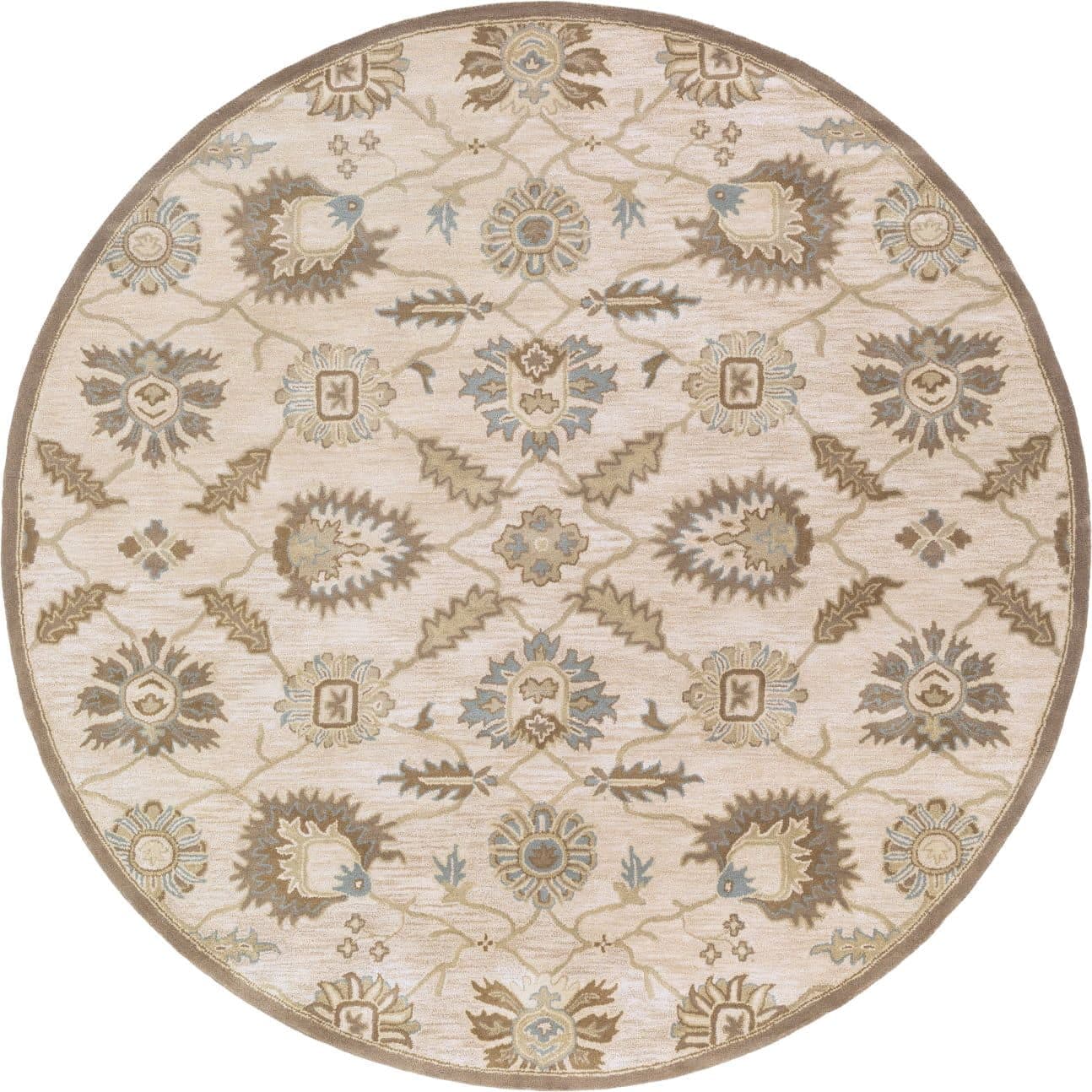 Surya CAE1178-4RD Beige Caesar 4' Round Wool Hand Tufted Traditional ...