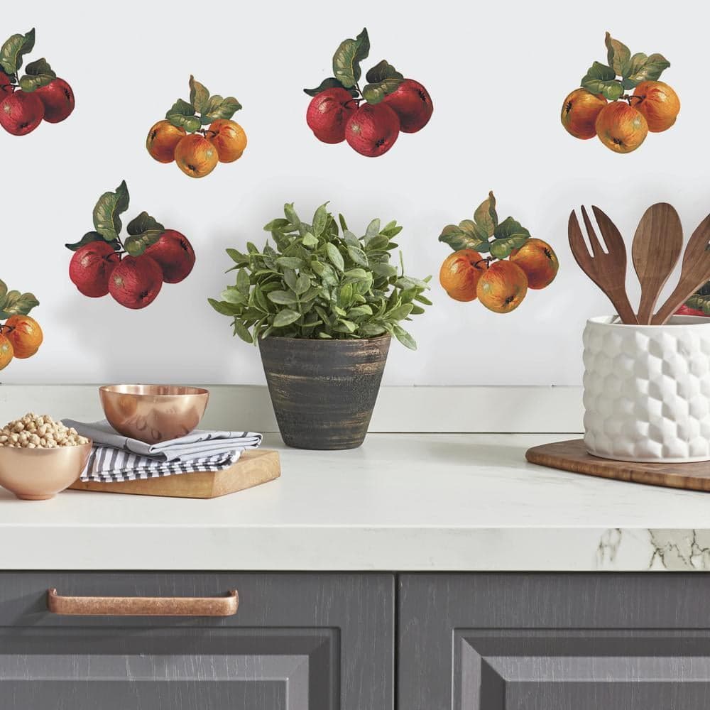 RoomMates Fruit Harvest Peel and Stick Wall Decals – Multicolor – 5.5 in