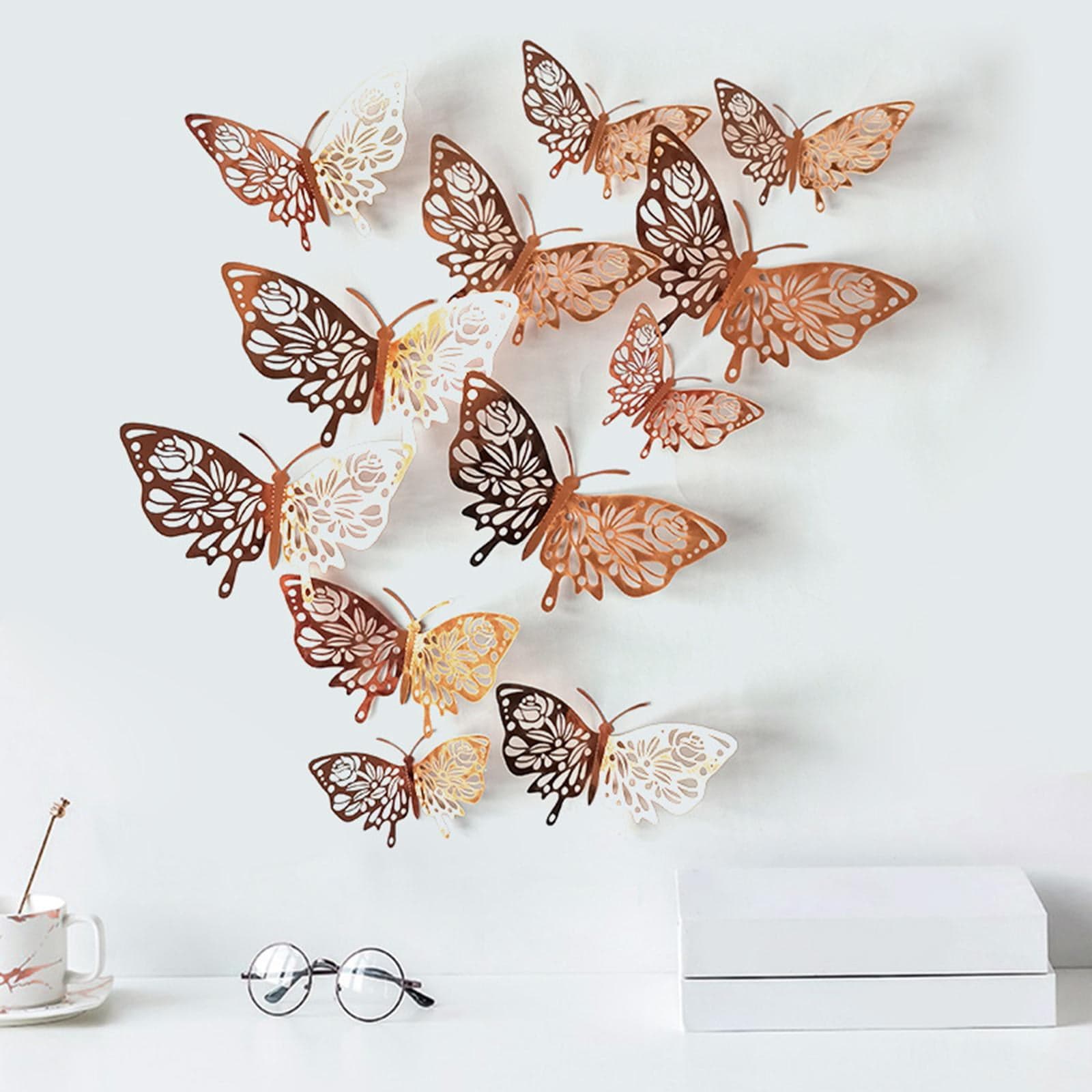 12PCS 3D Butterfly Wall Decals, Butterfly Decorations Decals Stickers ...