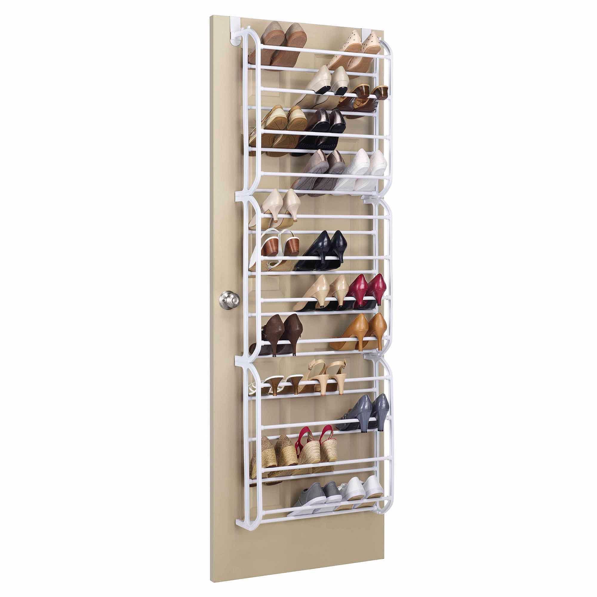 Whitmor Over the Door Shoe Rack - Storage Organizer - 36 Pair - White ...