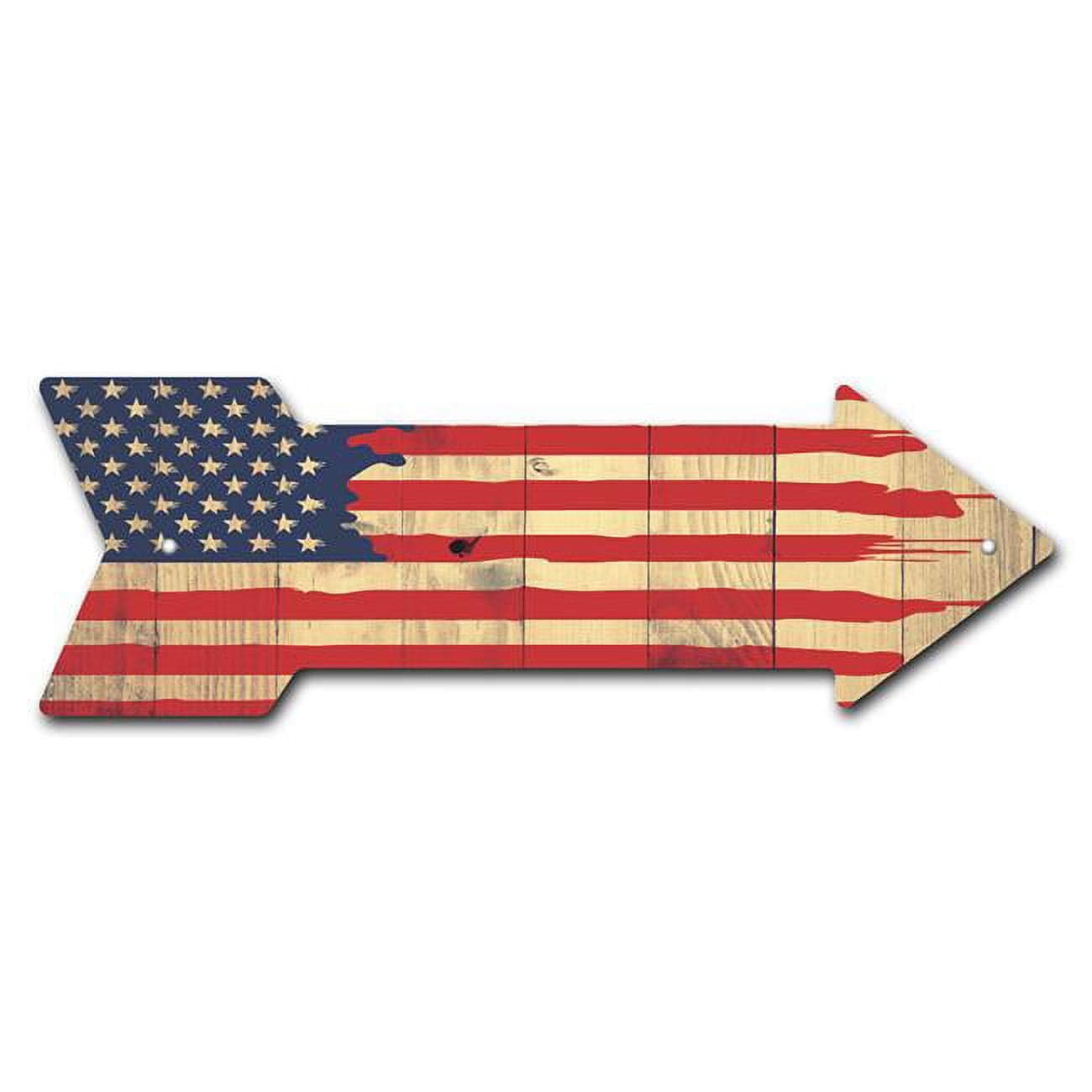 10 x 30 in. Wide American Flag Painted Arrow Sign - Walmart.com