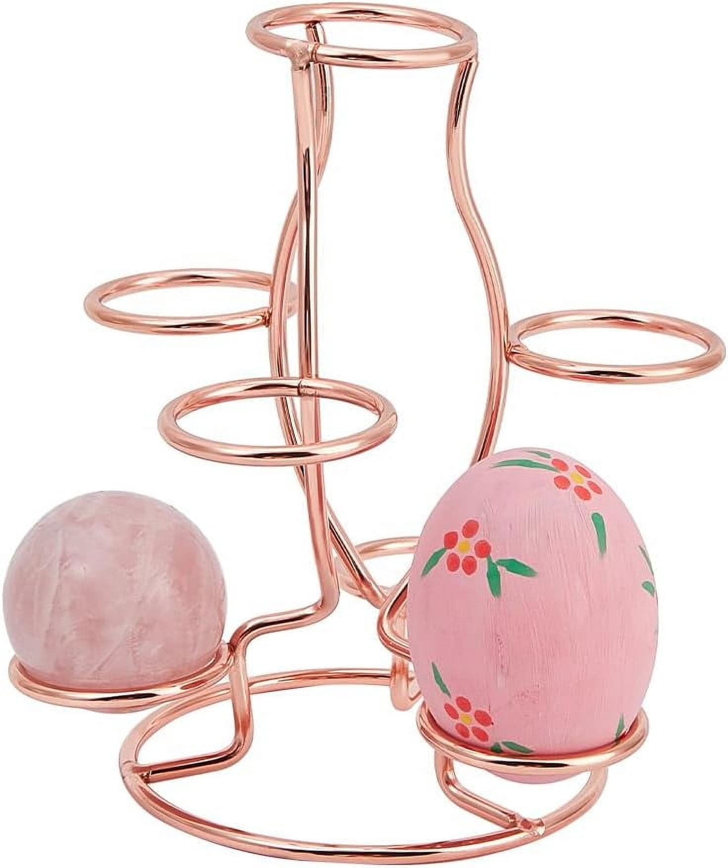7-Slot Iron Easter Egg Display Stands Metal Crystal Ball Sphere Display ...
