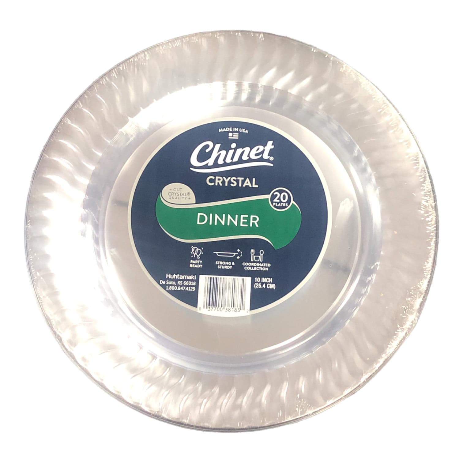 "Chinet Cut Crystal Clear Plastic 10"" Dinner Plates Bulk Case (100 ct ...