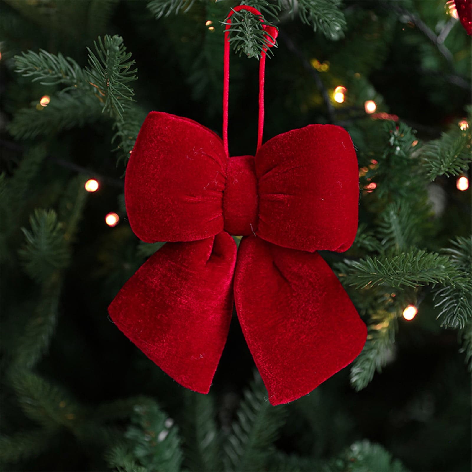 Coollooc 13x11.4 Inches Large Christmas Tree Topper Bow Red Velvet ...