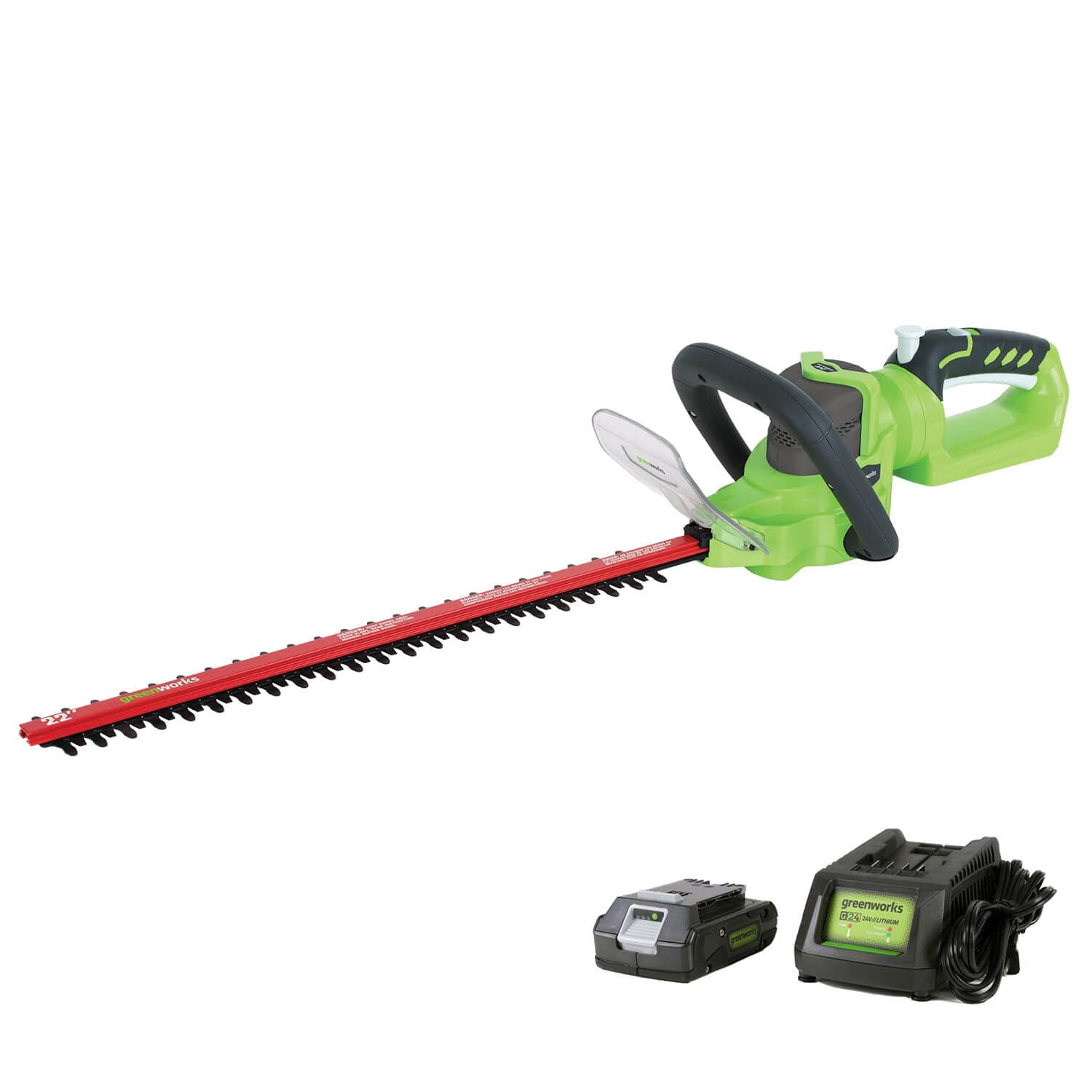 Greenworks 24V 22-Inch Cordless Hedge Trimmer with 2.0Ah battery ...