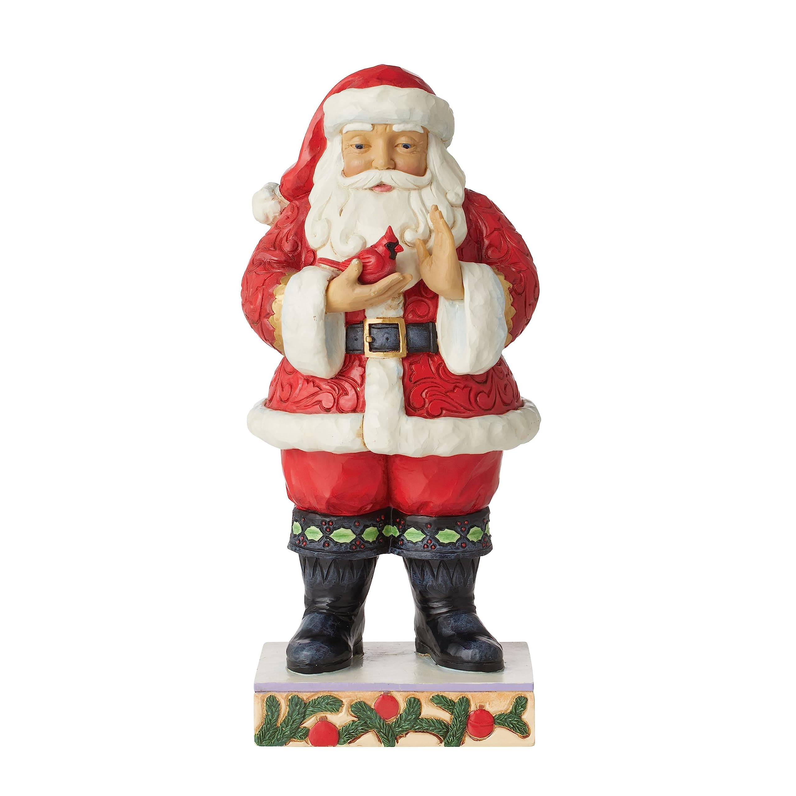 Enesco Jim Shore Heartwood Creek Santa Holding Cardinal Figurine ...