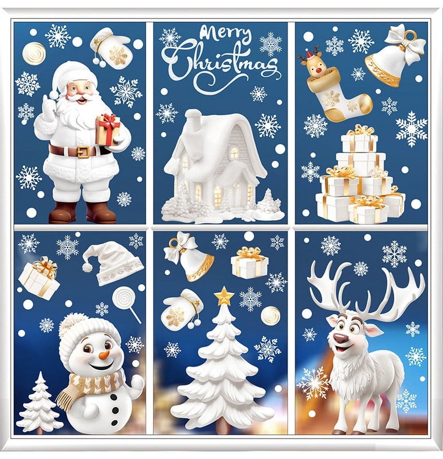 Extra Large Snowflakes Window Clings, Christmas Window Decorations for ...