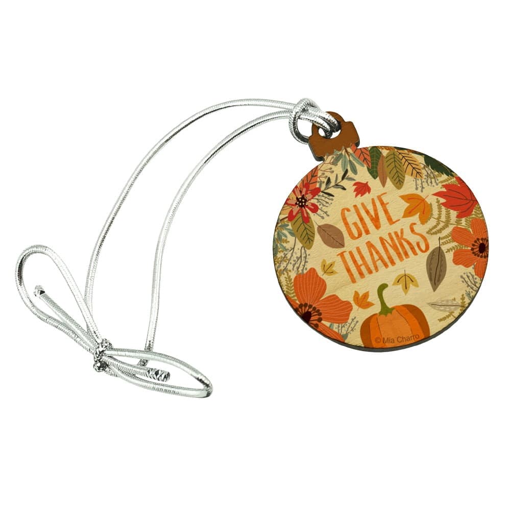 Give Thanks Thanksgiving Pumpkins Mini Small Tiny Wood Christmas Tree ...