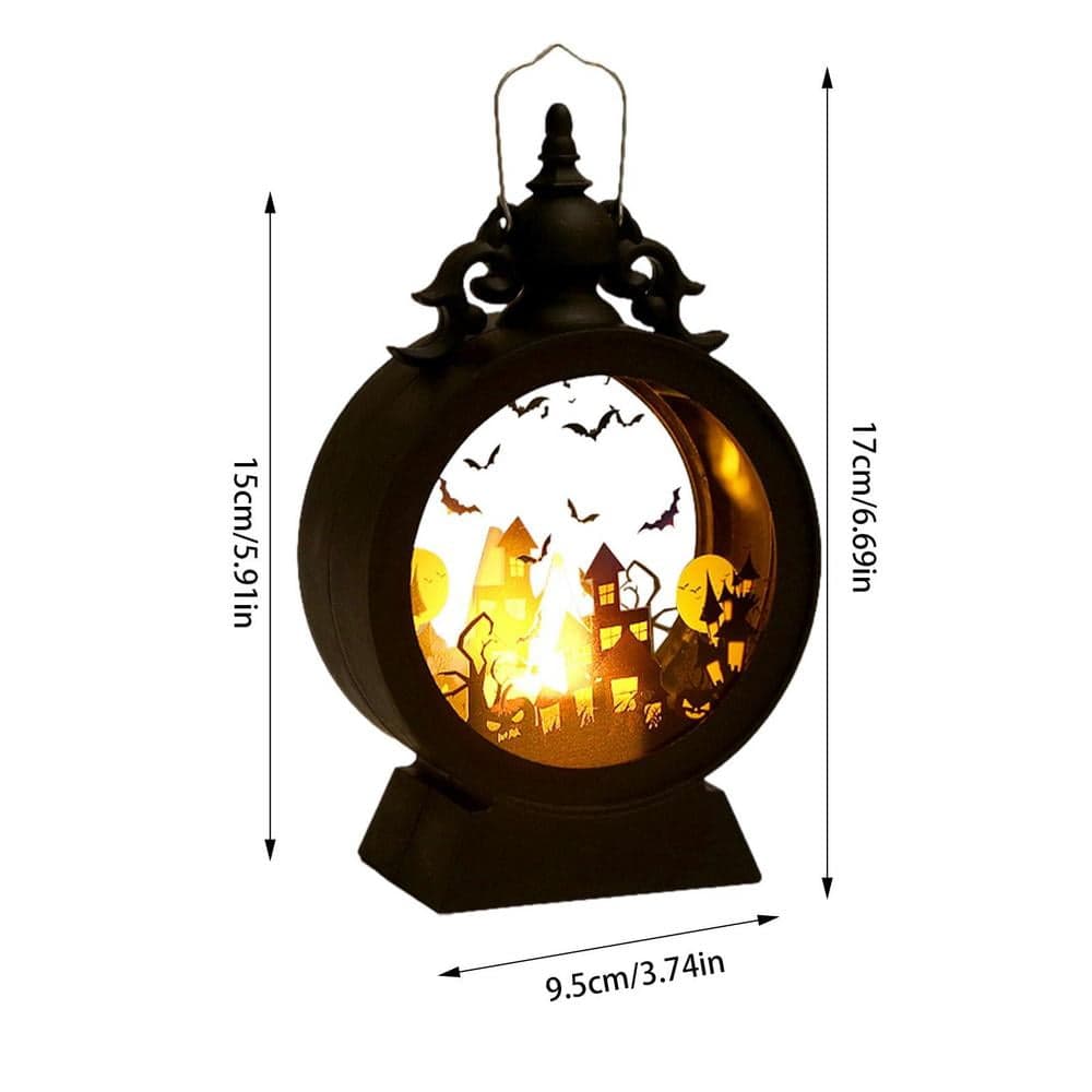 Halloween Lantern Witch Pumpkin LED Light Gothic Vintage Castle Lantern ...