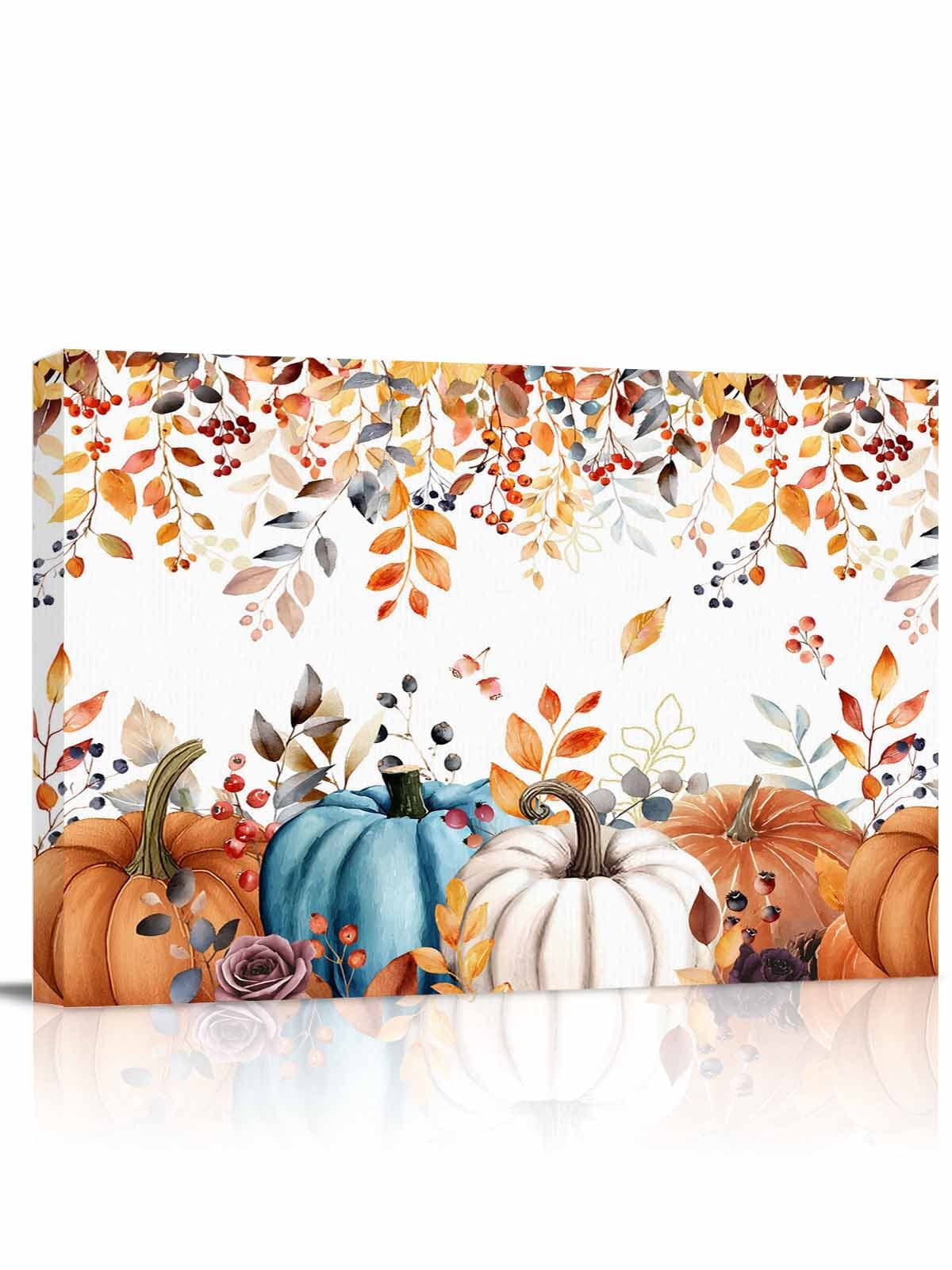 Harvest Pumpkin Canvas Print Wall Art Framed Canvas Art Wall Decor ...