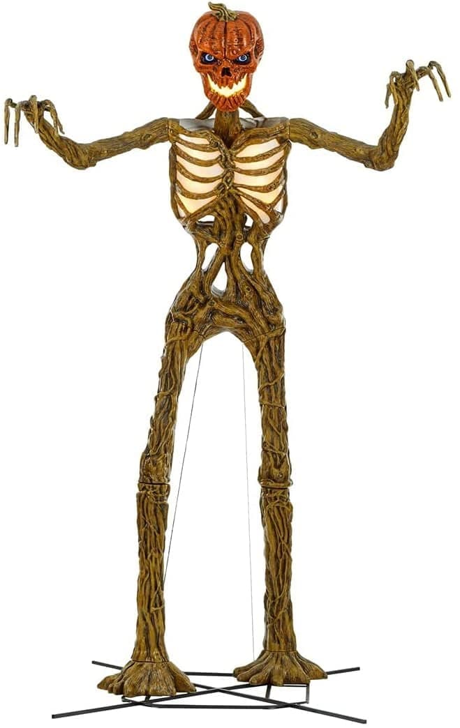 Home Accents 12-Ft LifeEyes Inferno Pumpkin Skeleton: Tall Halloween ...