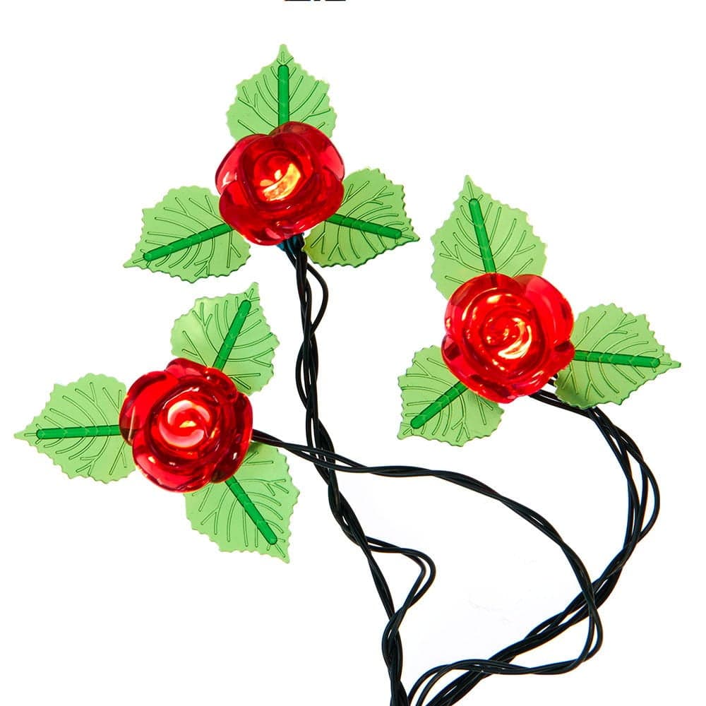 Kurt Adler UL 10-Light LED Red Rose Light Set - Walmart.com