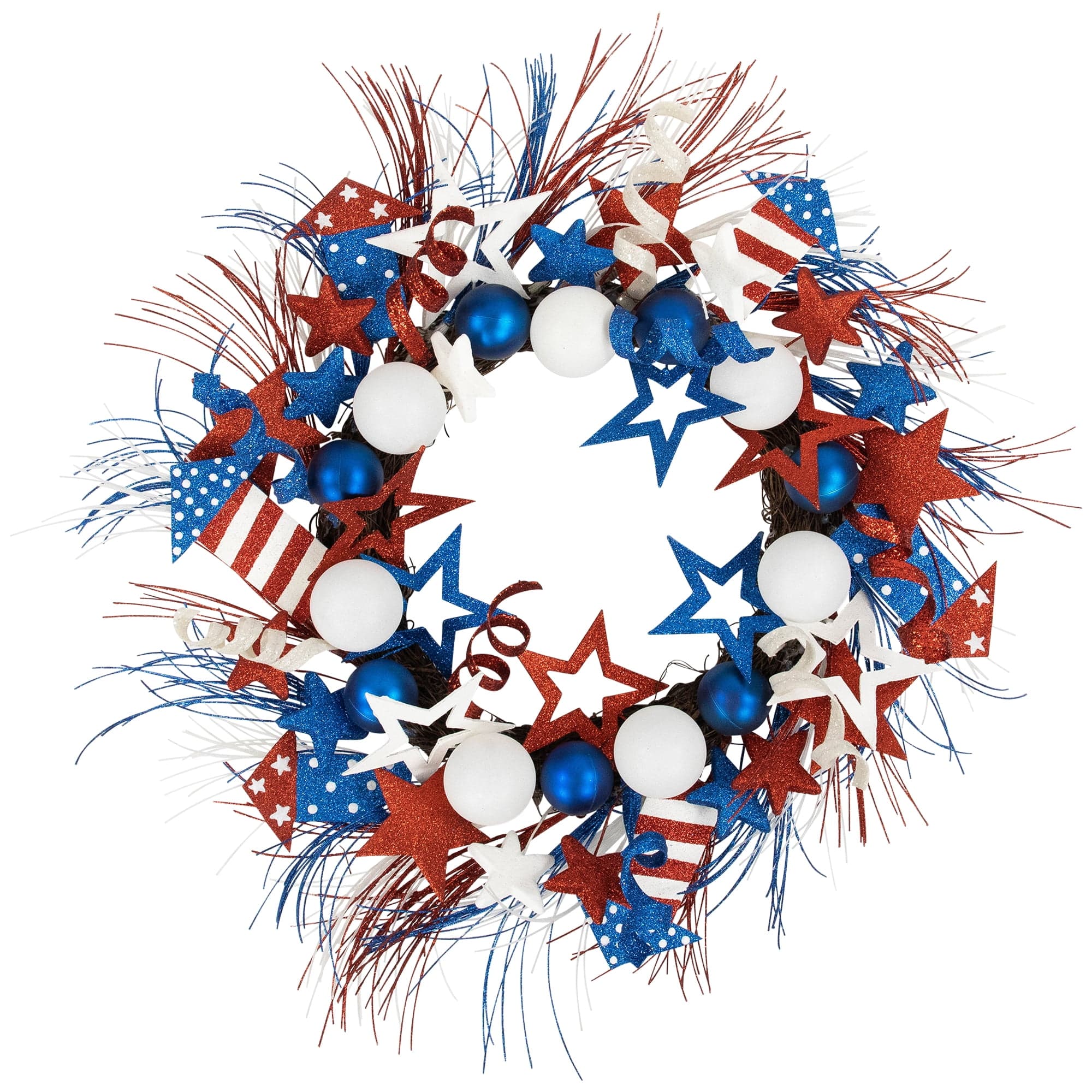 Northlight Glittered Stars and Rockets Patriotic Wreath - 22" - Walmart.com