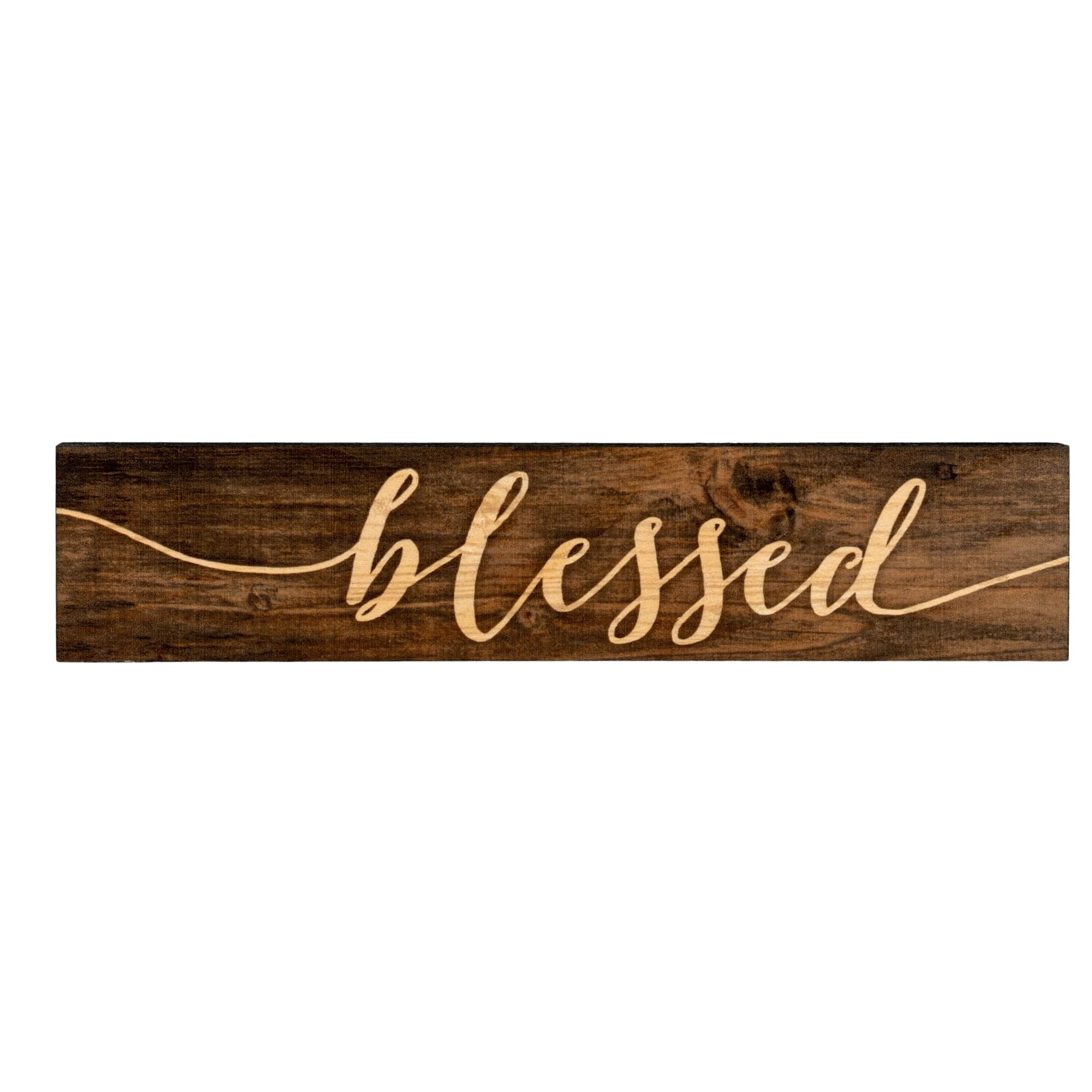P. Graham Dunn Blessed Script Design 2.5 x 11.75 Inch Solid Pine Wood ...