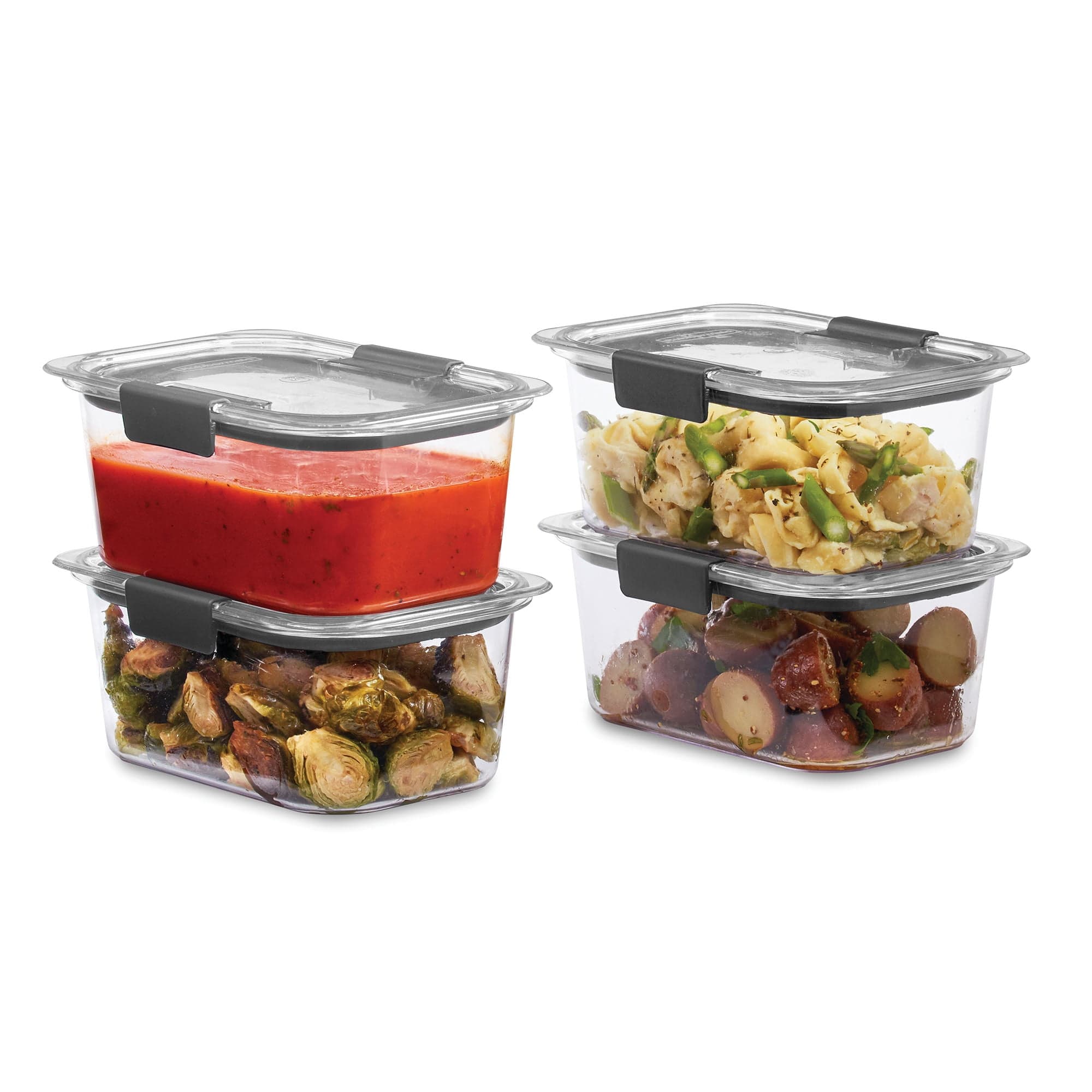 Rubbermaid Brilliance Food Storage Containers, 4.7 Cup, 4 Pack ...