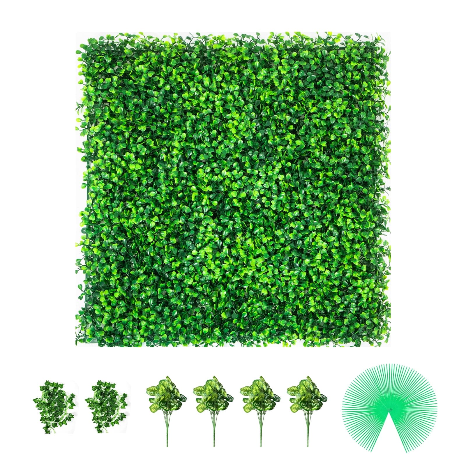 KFFKFF Artificial Boxwood Panel UV 16pcs Boxwood Hedge Wall Panels ...