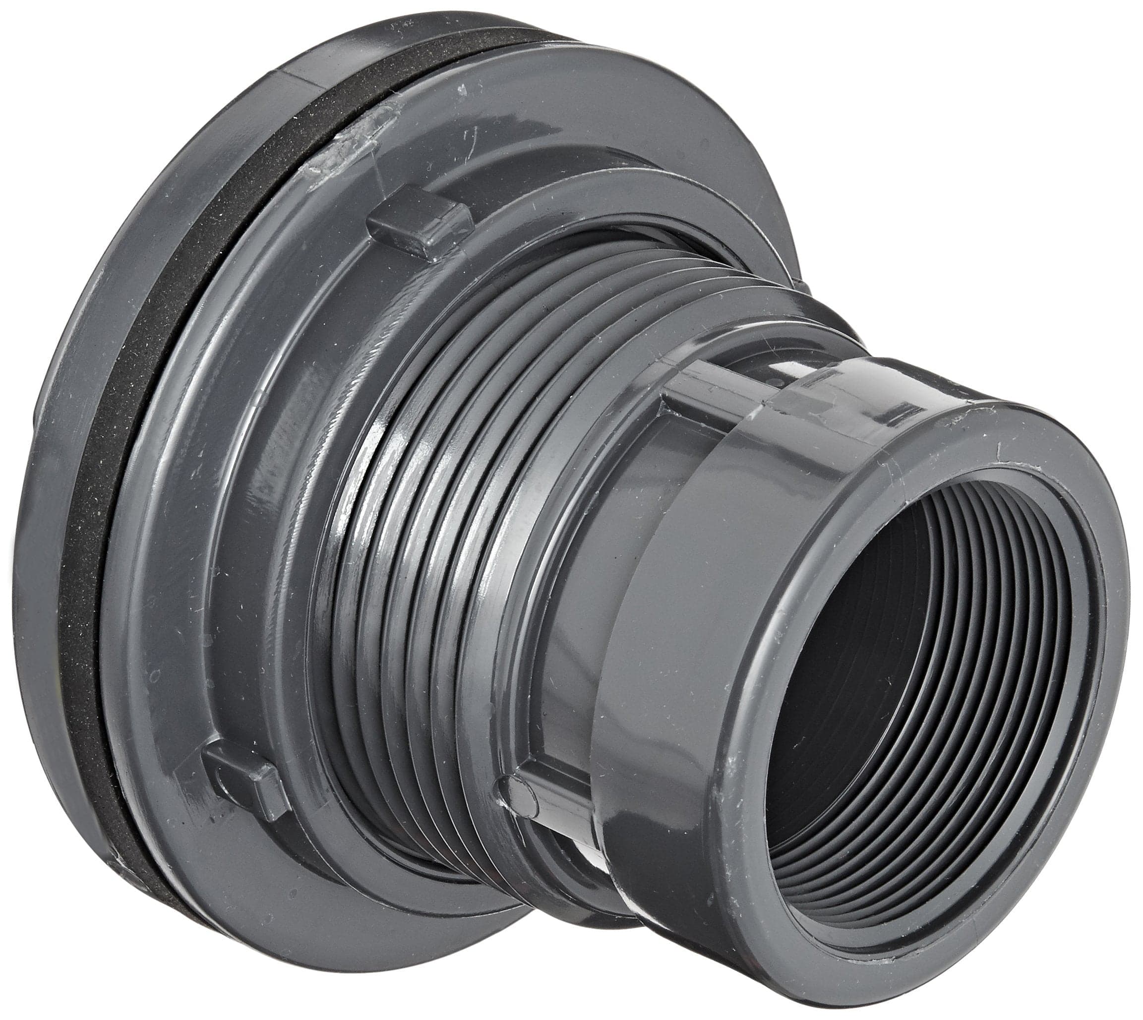 Spears 8172 Series PVC Bulkhead Tank Adapter, Gray, 1-1/4" NPT Female ...