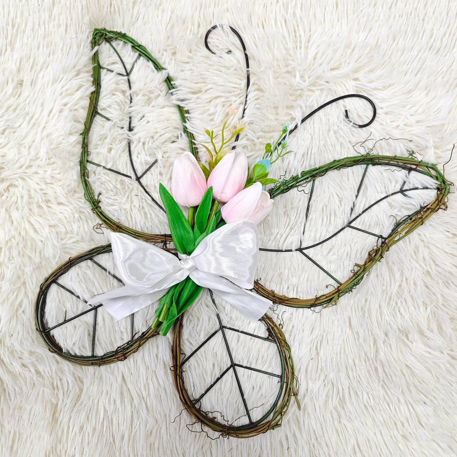 Spring Butterfly Shaped Wreaths for Front Door,Artificial Butterfly ...