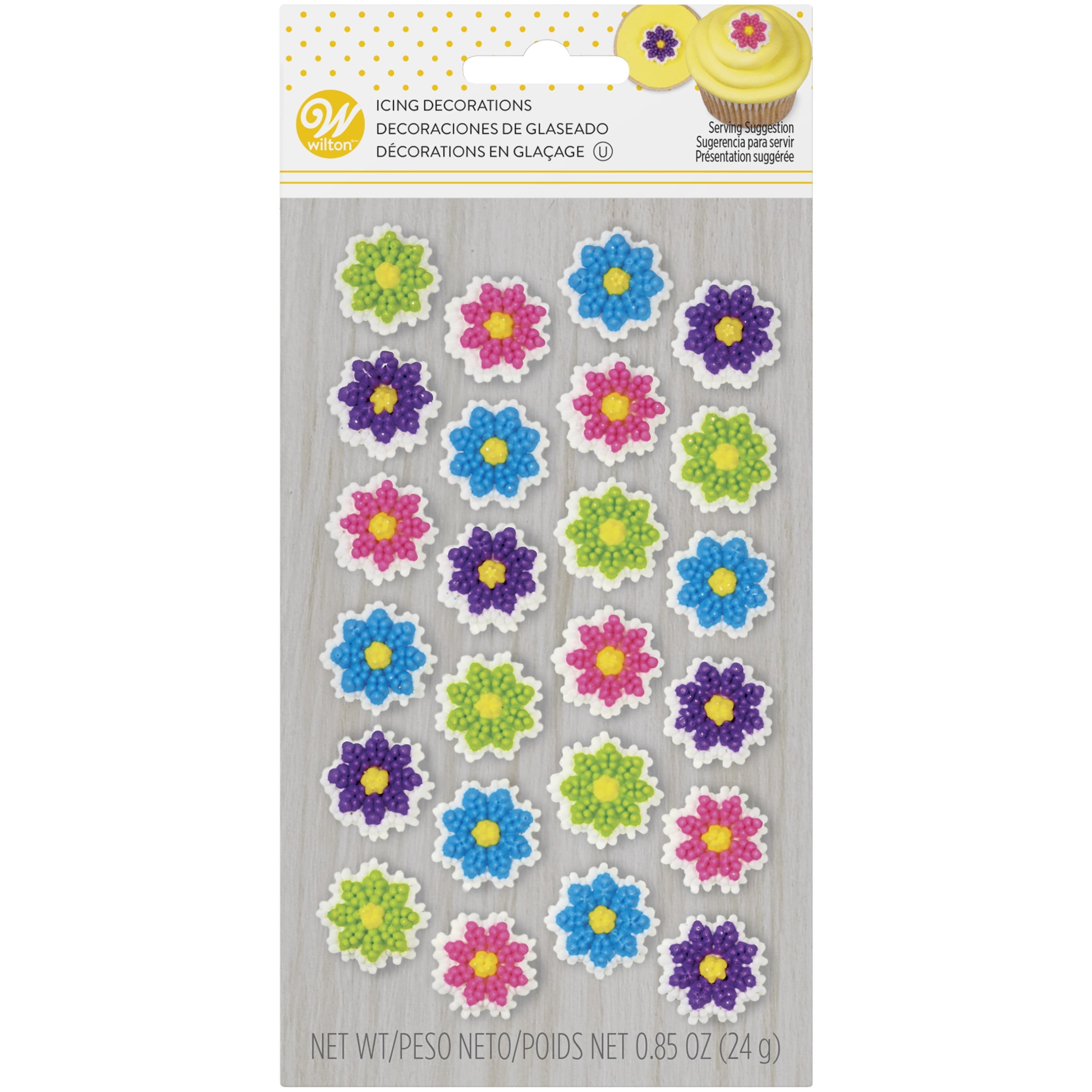 Wilton Mini Flower Icing Decorations, 24-Count - Walmart.com