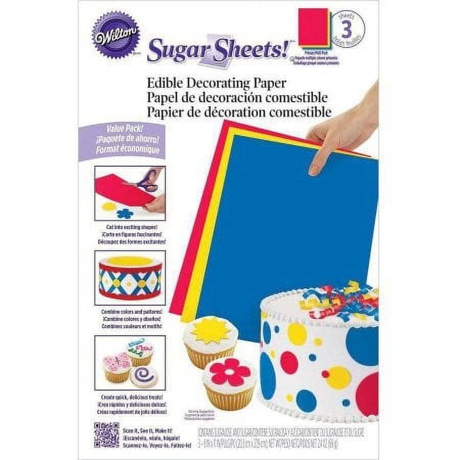 Wilton Sugar Sheets Edible Decorating Paper, Multipack of 3 - Walmart.com