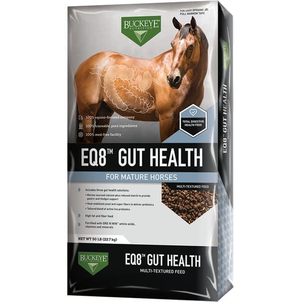 BUCKEYE NUTRITION EQ8 Performance Gut Health Horse Feed, 40-lb bag ...