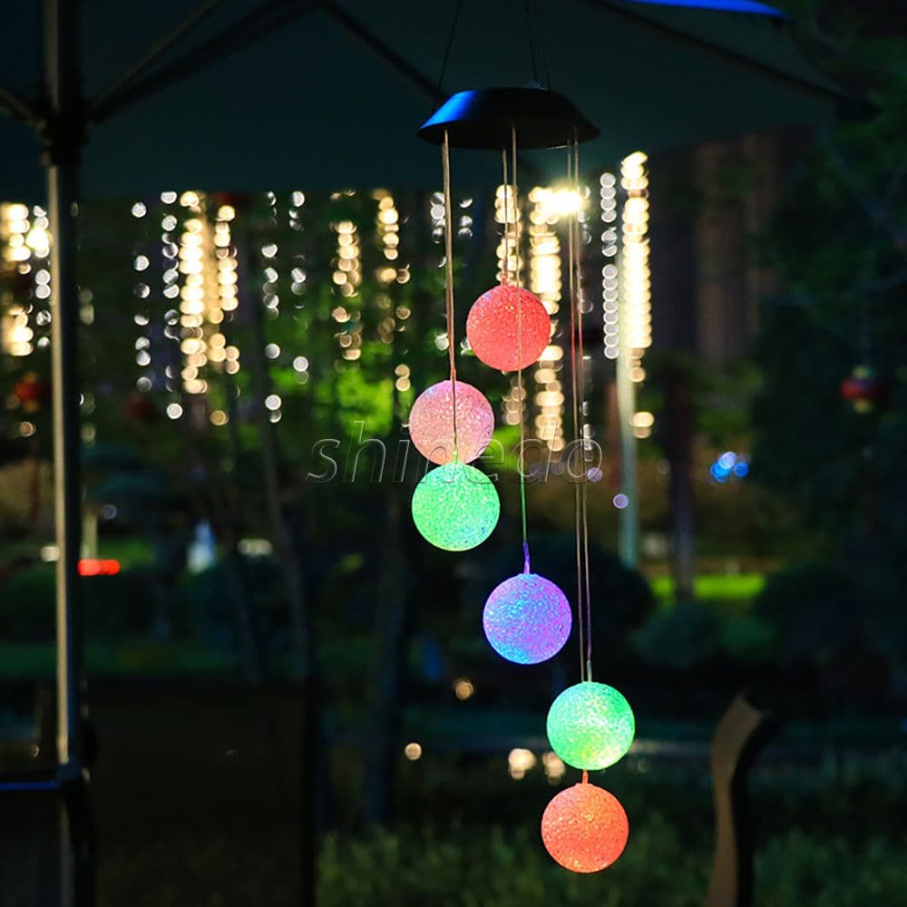 Crystal Ball Solar Lights Wind Chimes