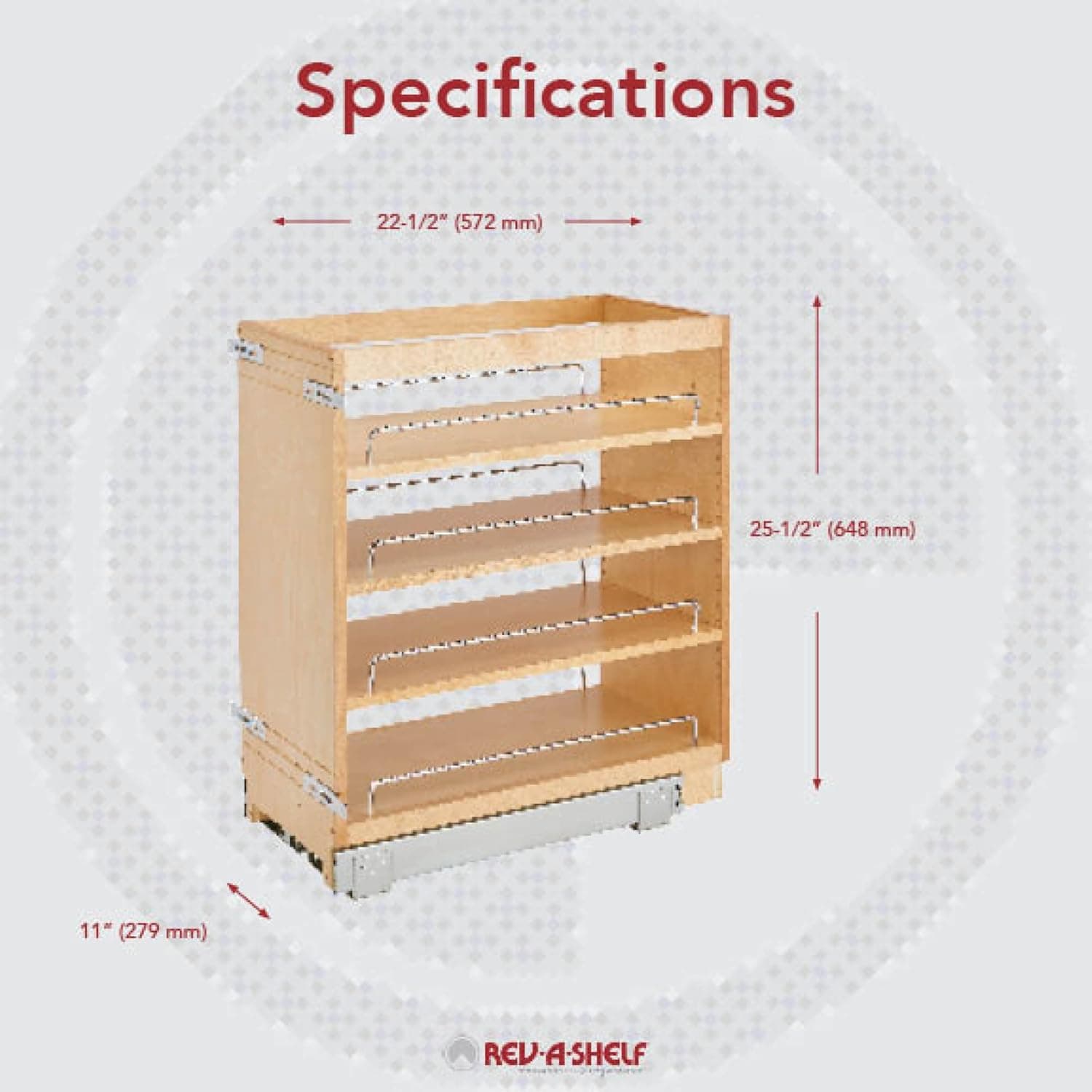 Buy Rev-A-Shelf 448-BC-11C 11 Inch Base Cabinet Pullout Storage ...