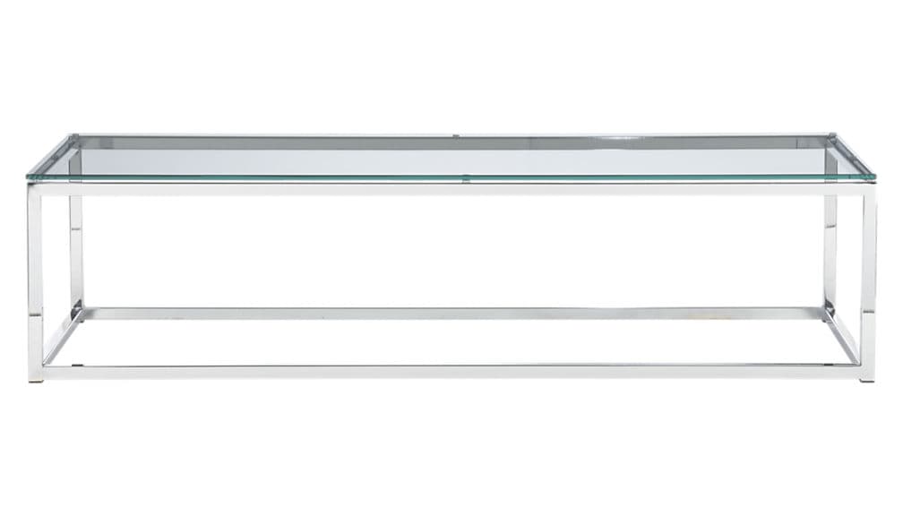 smart glass chrome and glass coffee table | CB2