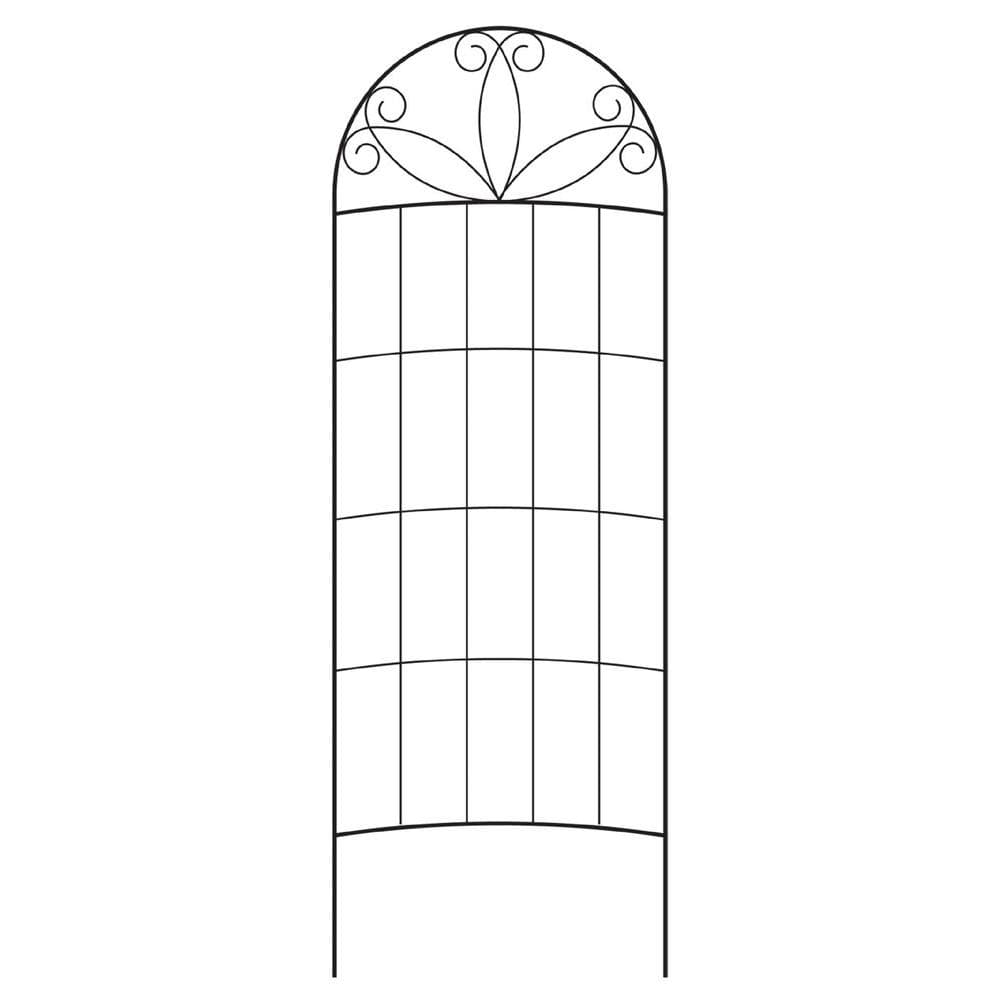 Vigoro 80 in. Black Steel Scroll Curved Trellis-861185VG - The Home Depot