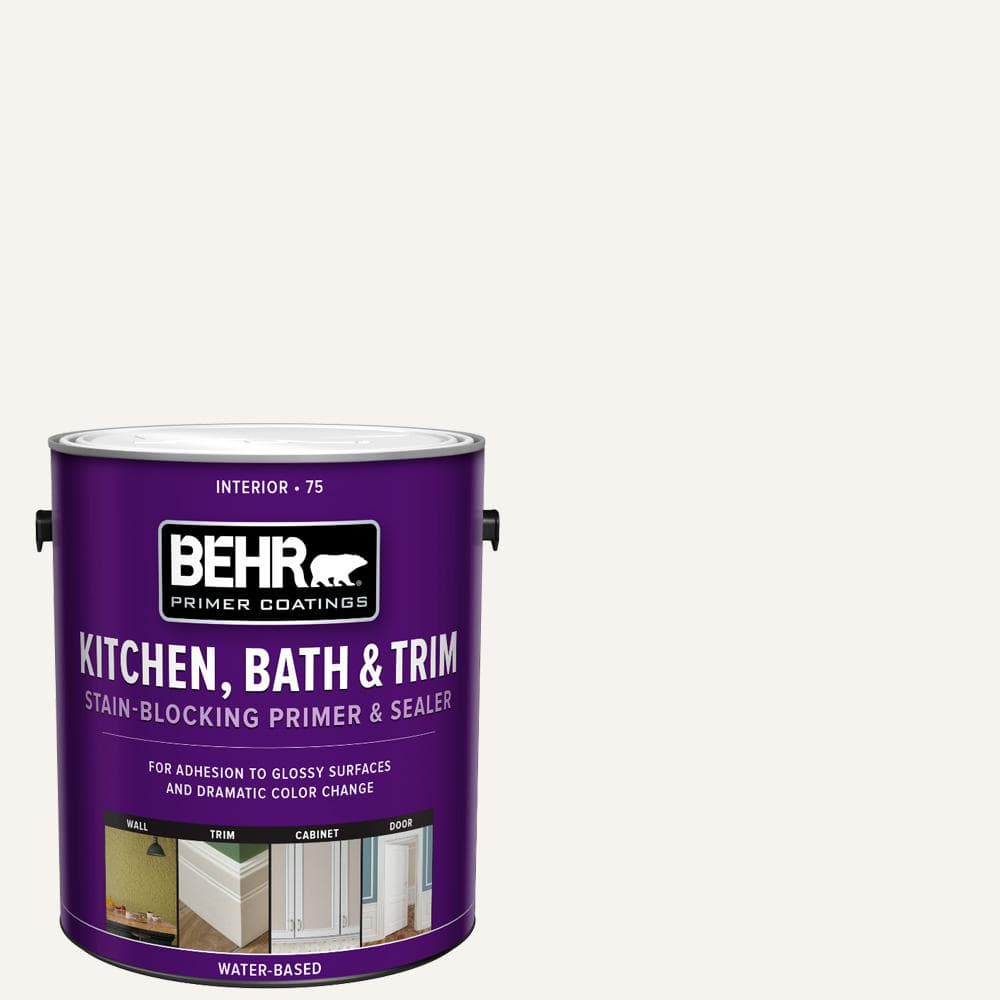 BEHR 1 Gal. White Acrylic Interior Kitchen, Bath, and Trim Stain ...