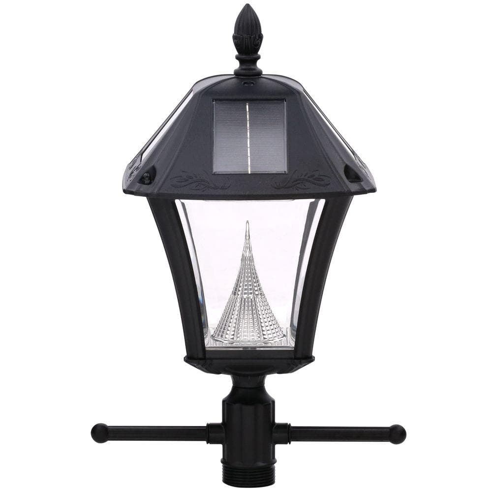 Gama Sonic Baytown II Solar Black Resin Outdoor Post Light and Lamp ...