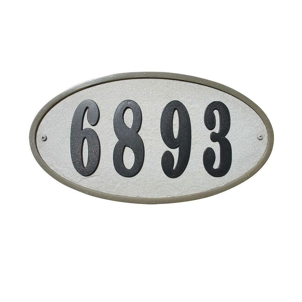 QualArc Ridgestone Oval Crushed Stone Address Plaque in Slate Stone ...