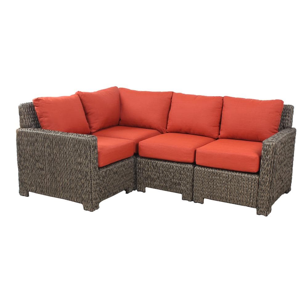 Hampton Bay Laguna Point 5-Piece Brown All-Weather Wicker Patio ...