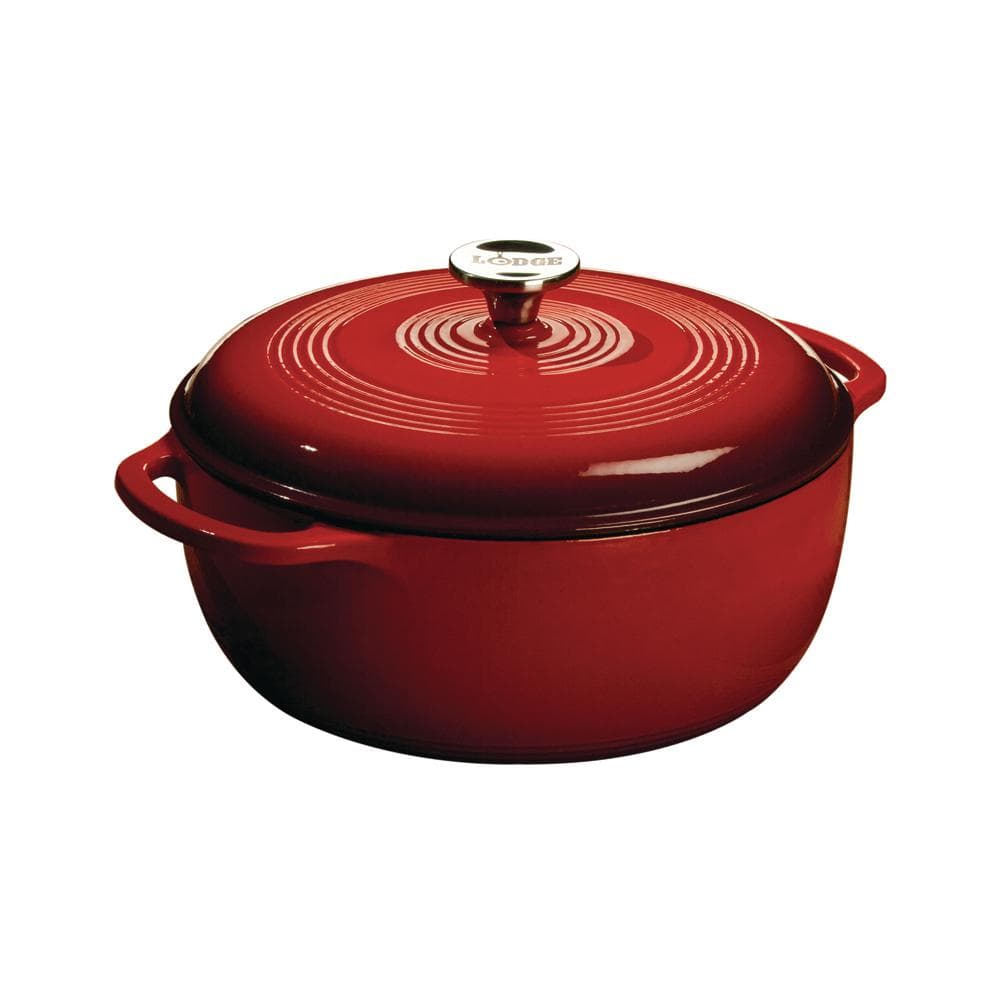 Lodge 6 Qt. Enamel Cast Iron Dutch Oven-EC6D43 - The Home Depot