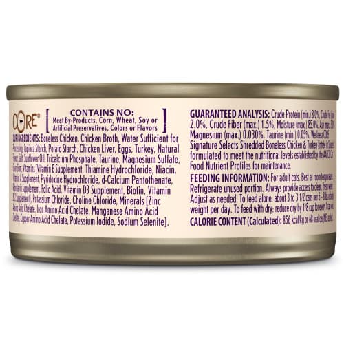 CORE Signature Selects Shredded Chicken & Turkey in Sauce