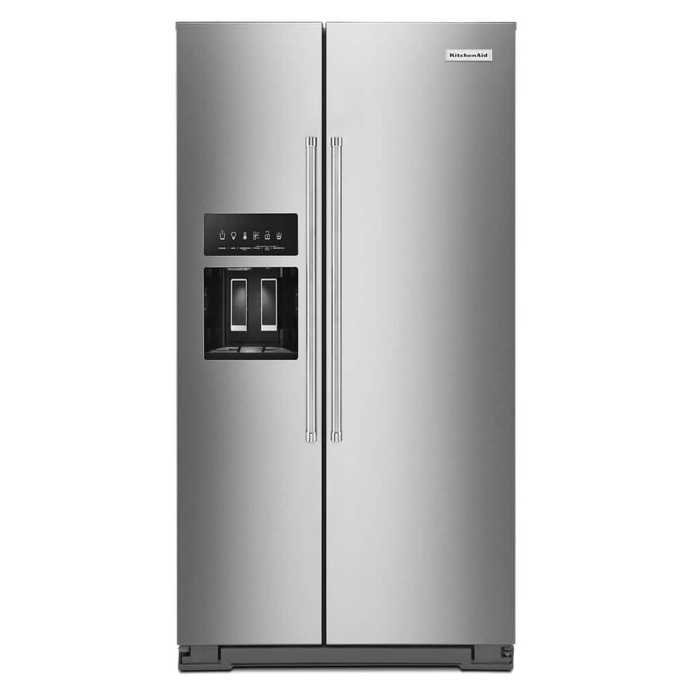 KitchenAid 36 in. W 24.8 cu. ft. Side by Side Refrigerator with ...