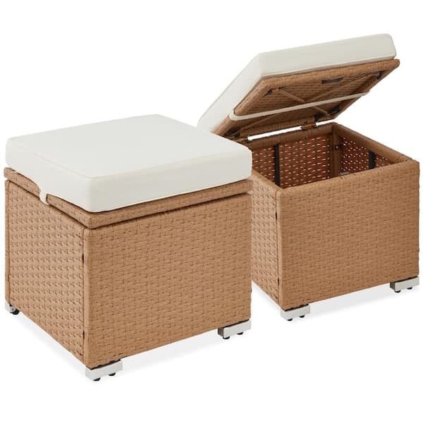 Wicker Outdoor Ottoman With Storage at Ellie Gillespie blog