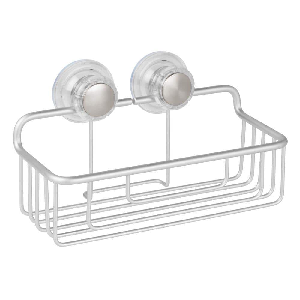 IDESIGN Metro Aluminum Turn-N-Lock Shower Caddy Suction Basket in ...