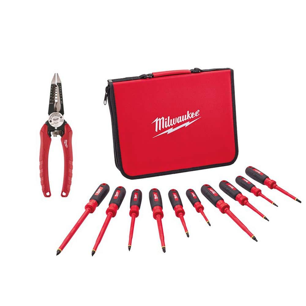 Milwaukee 10-Piece 1000-Volt Insulated Screwdriver Set with Combination ...