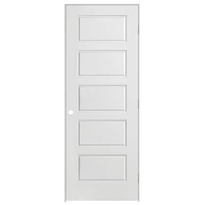 Masonite 28 in. x 80 in. Riverside Smooth 5-Panel Equal Hollow Core ...