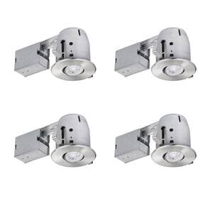 Globe Electric 4 in. White IC Rated Dimmable Round Recessed Lighting ...